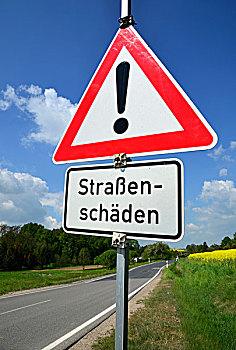 交通标志,危险标志,文字,德国,欧洲