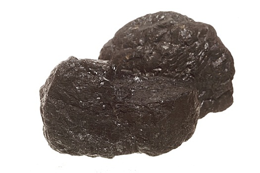 煤,块状,碳,块,隔绝,白色背景