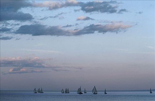帆船,苏必利尔湖,密歇根