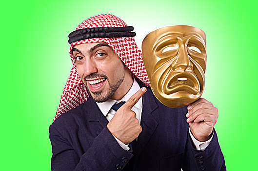 阿拉伯人,面具,白色背景