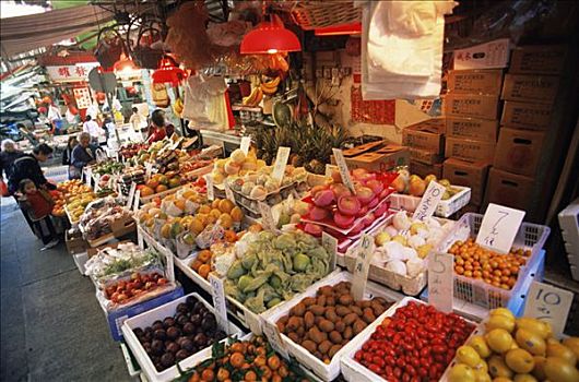 中国,香港,水果,市场
