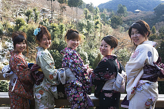 日本,京都,清水寺,冬天,女青年,和服