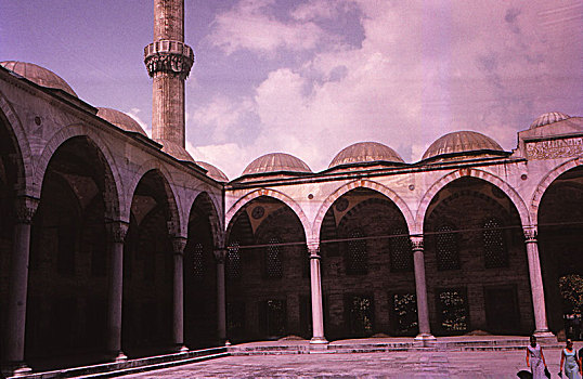 苏丹,清真寺,蓝色清真寺,院落,伊斯坦布尔,20世纪,艺术家