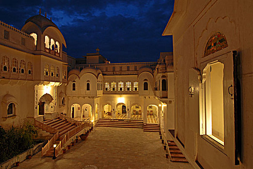 文化遗产,酒店,沙卡瓦蒂,拉贾斯坦邦,北印度,印度,亚洲