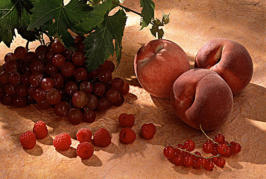 桃,树莓,葡萄,红醋栗