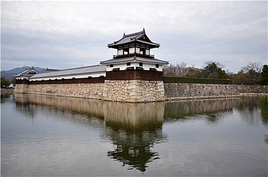 入口,广岛,城堡,墙壁,水,水塘,防护,敌人