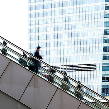 商务人士,扶梯,背景,现代办公室,建筑