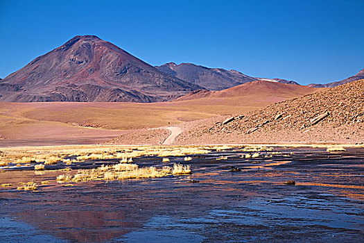 层状火山,科罗拉多,靠近,阿塔卡马沙漠,区域,智利