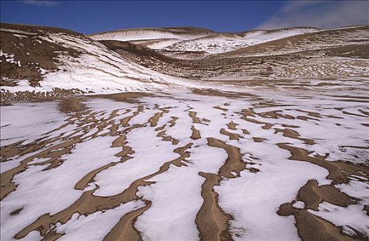 积雪,沙丘,冬天,大沙丘国家纪念公园,科罗拉多