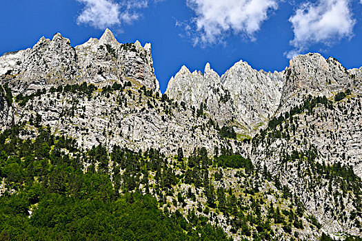 山,风景,山谷,国家公园,阿尔巴尼亚,阿尔卑斯山,欧洲