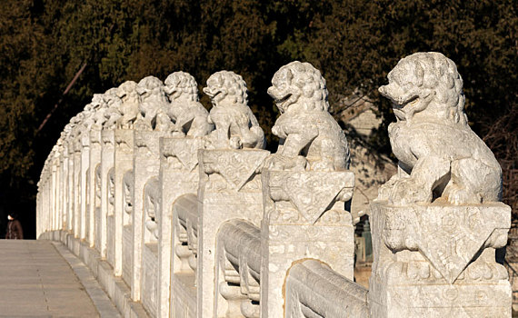 颐和园十七孔桥的狮子,2020年2月