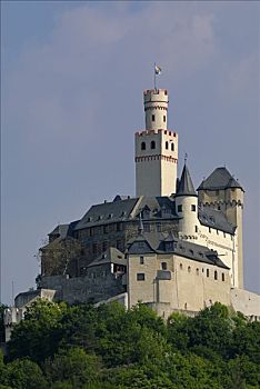 城堡,中世纪,山,世界遗产,莱茵河中游,山谷,莱茵兰普法尔茨州,德国,欧洲