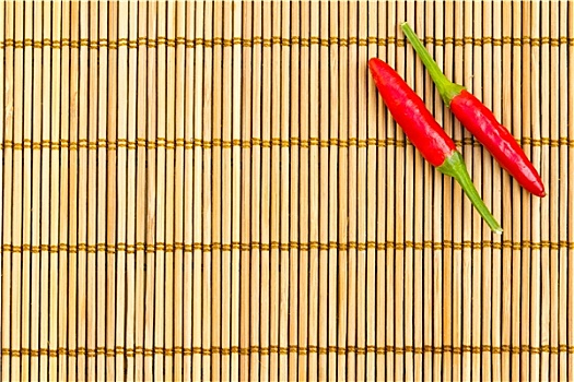 红色,辣椒,竹垫