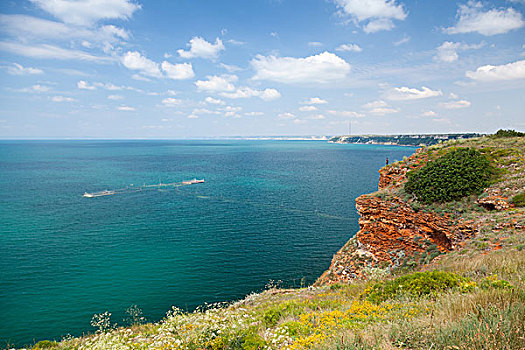 保加利亚,黑海,海岸,全景,风景,海岬