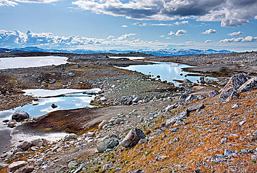 泻湖,靠近,湖,国家公园,诺尔兰郡,挪威,斯堪的纳维亚,欧洲