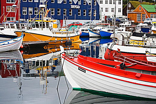 泊船,港口,托尔斯港,法罗群岛,丹麦