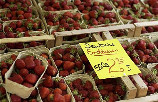 草莓,市场摊位