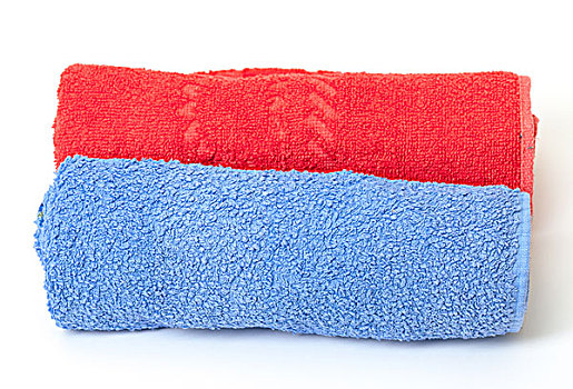 卷,红色,蓝色,毛巾