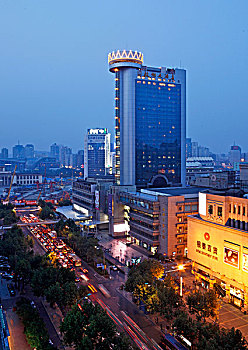 杭州延安路商业中心夜景