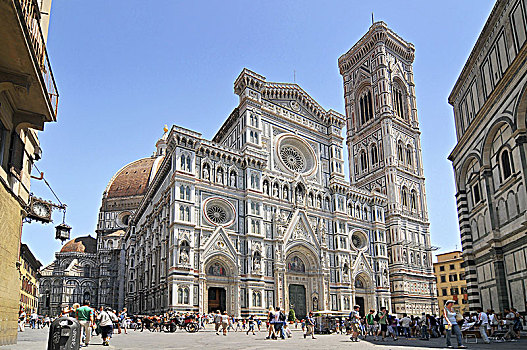 佛罗伦萨,意大利,大教堂,圣母百花大教堂,中央教堂,风景,广场