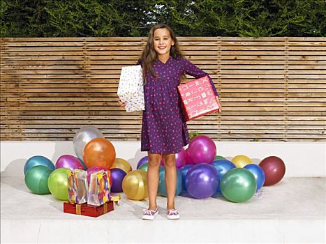女孩,8-10岁,礼物,气球