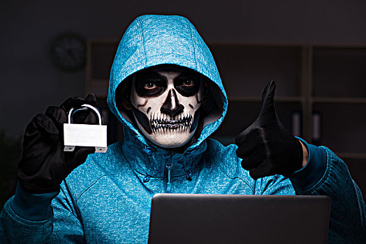 恐怖,黑客,黑客攻击,安全,迟,办公室