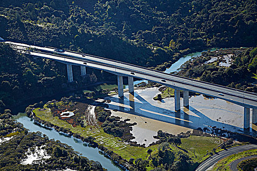 公路,一个,高架桥,北方,奥克兰,北岛,新西兰
