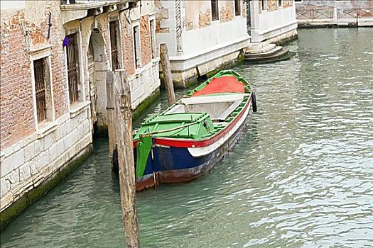 船,停靠,运河,大运河,威尼斯,意大利