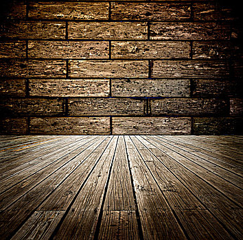抽象,老,木地板,砖墙,背景