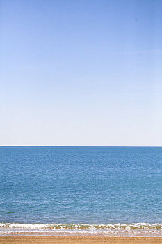 海滩,蓝色海洋,蓝天