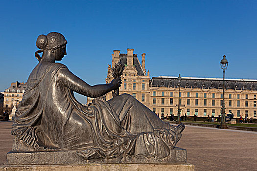 雕塑,卢浮宫,巴黎,法国