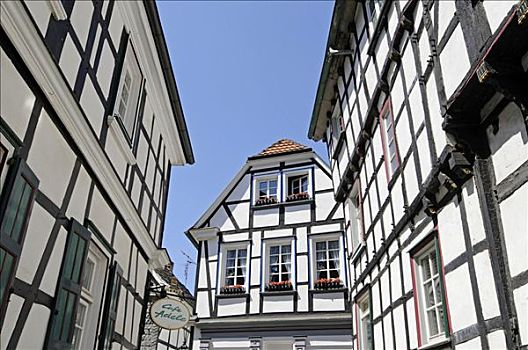 半木结构房屋,历史,城镇,北莱茵威斯特伐利亚,德国,欧洲