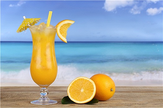 橙子,鸡尾酒,海岸