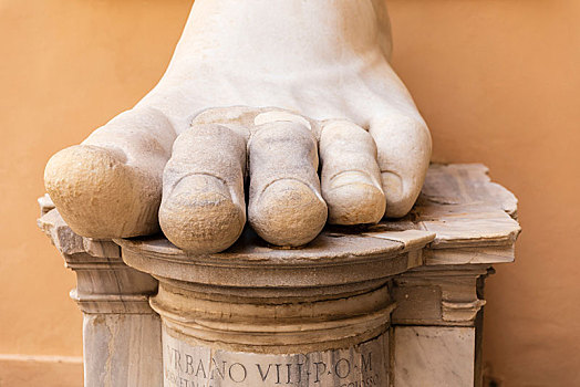 大理石,脚,残余,巨大,雕塑,罗马,帝王,卡匹多利尼博物馆