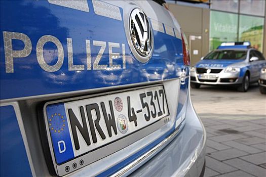 新,蓝色,警车,北方,警察,北莱茵威斯特伐利亚,德国,欧洲