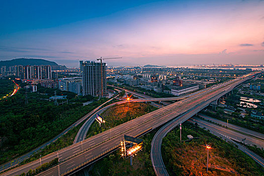 中国广东深圳前海粤港澳大湾区城市夜景