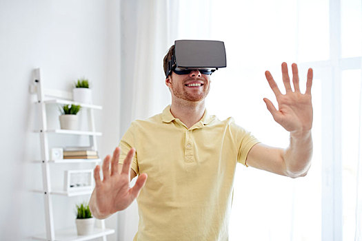 男青年,虚拟现实,耳机,3d眼镜