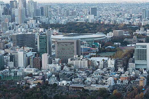 日本东京市区俯瞰