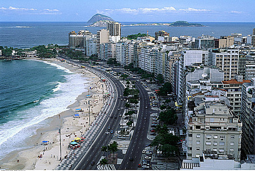 道路,科巴卡巴纳海滩,里约热内卢,巴西