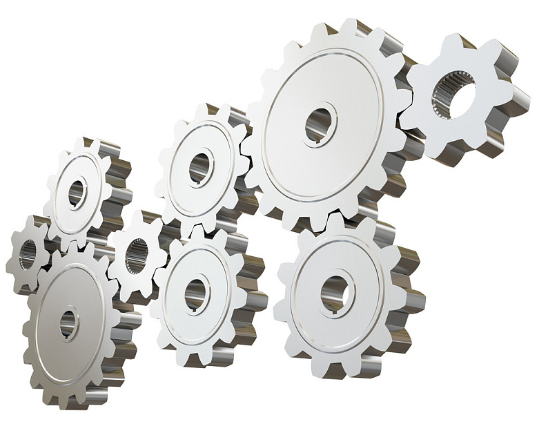 机械_齿轮_隔绝_白色背景_背景_侧面视角_高清图片_全景视觉