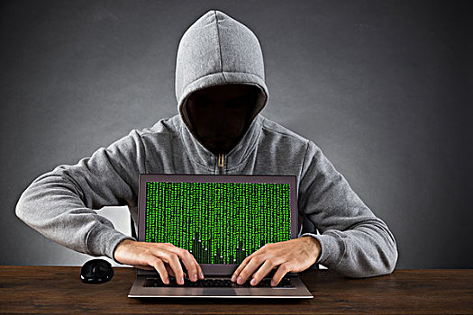 男人,黑客攻击,笔记本电脑,书桌