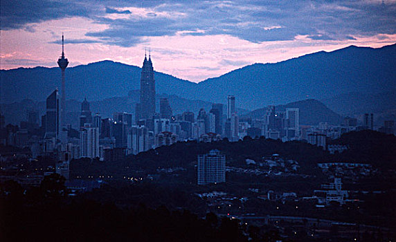 马来西亚,吉隆坡,日出,上方,首都
