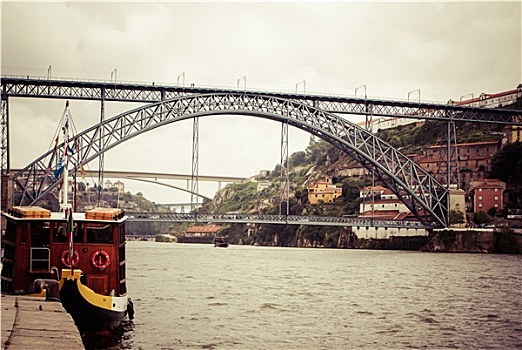 风景,波尔图,葡萄牙,著名,桥,上方,河,建筑师