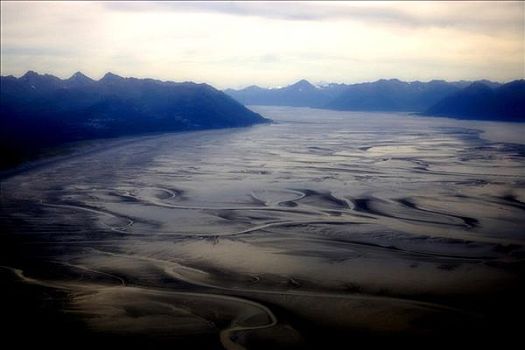山脉,河床,阿拉斯加,美国