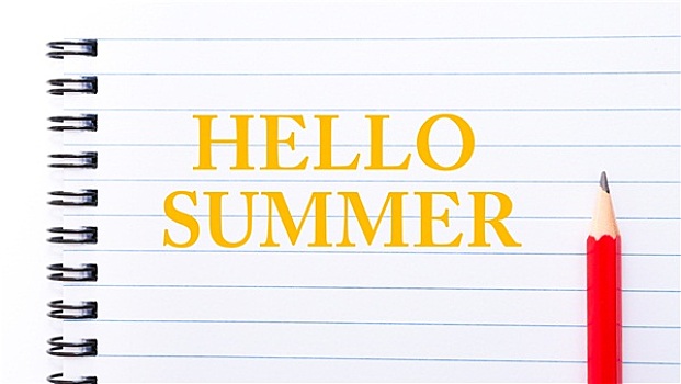 问好,夏天,文字,书写,笔记本,书页