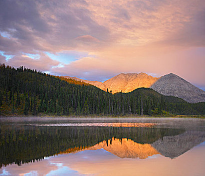 山,反射,水塘,北方,落基山,省立公园,不列颠哥伦比亚省,加拿大