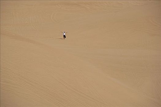 俯拍,游客,沙漠,州立公园,犹他,美国