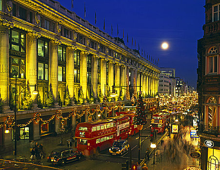 英格兰,伦敦,牛津街,光亮,圣诞节