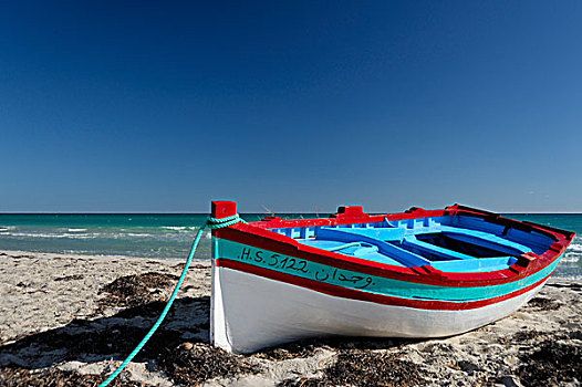 渔船,海滩,突尼斯,北非,非洲