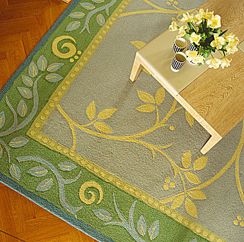 优雅,线条,茶几,现代,地毯